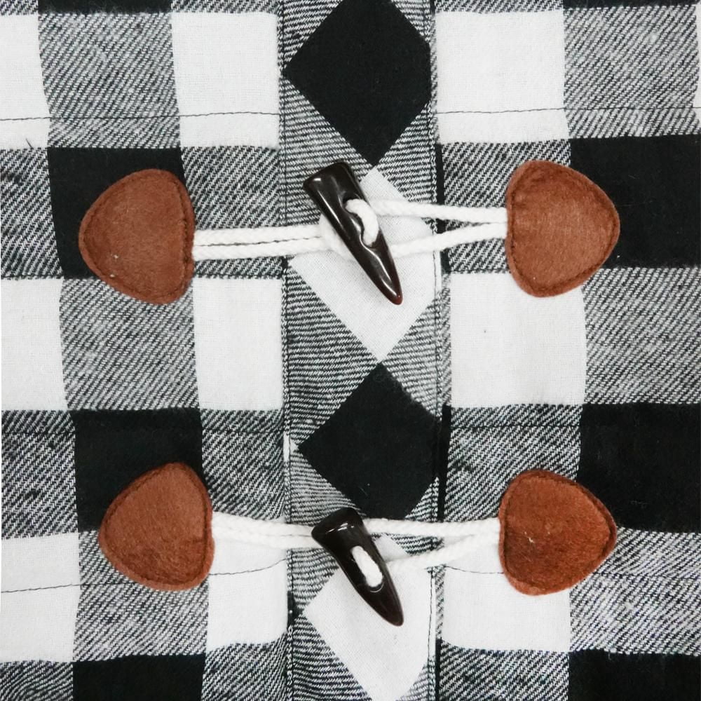 Holiday Time Vêtements pour chiens: Veste à capuche pour l'automne et l'hiver, tissu écossais noir et blanc, taille XS-XL