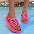 thumbnail image 1 of SMihono Sandals Womens Summer Plus Size Ladies Summer Flat Hemp Rope Set Open Toe Low-top Beach Sandals For Women Slipper On Clearance, 1 of 7