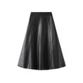thumbnail image 1 of Besolor Jupe Midi Évasée Classique Taille Haute Longueur Genou pour Femme, Cuir, Extensible, 1 of 5