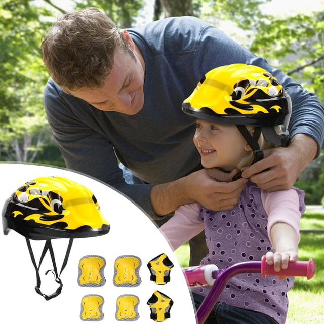 Meitianfacai 7 Pcs Set Children Outdoor Sport Helmet Knee Pad Cycling Skating Protective Gear Set