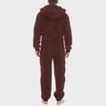 thumbnail image 4 of UAMVSH Mens Fuzzy Fleece Hooded Jumpsuits Warm Plus Size Long Sleeve Zipper Plush Pajama Onesies with Pockets Winter One-Piece Rompers(X-LargeBrown), 4 of 7
