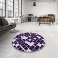 thumbnail image 4 of Ahgly Tapis Rond Lavable en Machine Intérieur Transitionnel Lilas Violet Vif, 5 Pieds Rond, 4 of 7