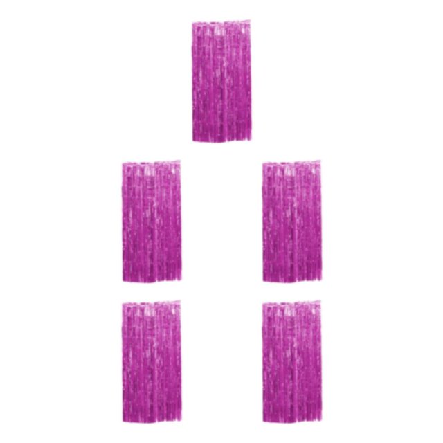 Decodeary Safe Foil Fringe Curtain Multiple Colors And Finger Tassels For Memorable Pink 3*1m 5Set
