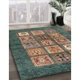 thumbnail image 2 of Ahgly Company Indoor Round Abstract Green Abstract Area Rugs, 5' Round, 2 of 6