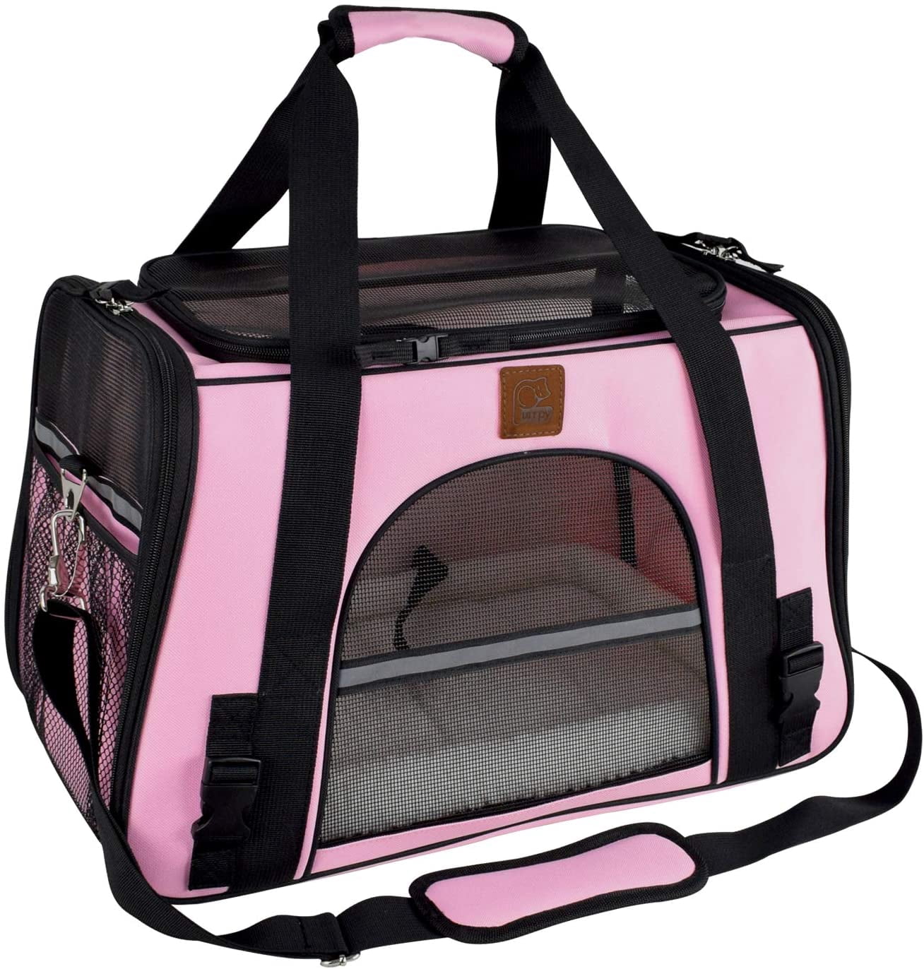 IGUOHAO Airline Approved Pet Carrier, Soft Sided Collapsible Pet Travel Carrier for Medium Cats and Small Dogs,Portable Pet Travel Carrier