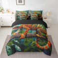 thumbnail image 2 of Colorful Chameleon 7 Piece Comforter Set Full Bed in a Bag,Cute Lizard Wildlife Bedding Set Botanical Tree Branch Sheet Set with Comforter,Lovely Reptile Creature Bed Set, 2 of 5
