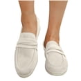 thumbnail image 4 of Xfvqtps Mocassins Décontractés pour Femmes à Enfiler Chaussures Plates Confortables Automne Respirantes Bout Rond Mocassins avec Semelle Intérieure Coussinée Chaussures de Marche Légères Blanc, 4 of 9