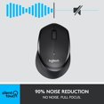 thumbnail image 3 of Logitech M330 SILENT PLUS Wireless Mouse, 2.4GHz with USB Nano Receiver, 1000 DPI Optical Tracking, 2-year Battery Life, Compatible with PC, Mac, Laptop, Chromebook, Black, 3 of 7