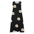 thumbnail image 4 of Économies d'Été kcavykas Robes d'Été Grande Taille pour Femmes 2024, Robe d'Été Décontractée pour Femmes à Imprimé Sans Manches à Col Rond avec Poches en Liquidation, 4 of 5