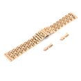 thumbnail image 2 of Watch Bracelet Stainless Steel Watch Strap Replacement Adjustable Length Watch Band Rose Gold 21mm / 0.83in, 2 of 9