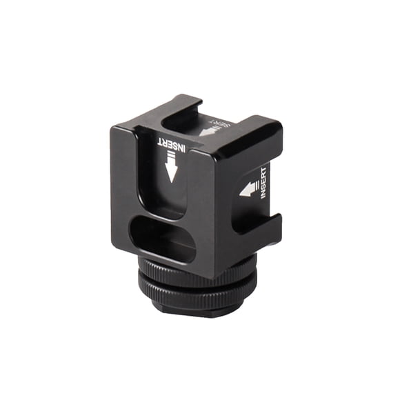 Adaptateur de monture d'appareil photo pour sabot froid universel en alliage d'aluminium avec 4 embouts pour vis 1/4 "pour vis Microphone LED Moniteurs vidéo Accessoires pour caméras