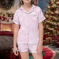 thumbnail image 2 of MIASHUI Girls Sleepwear & Robes Kid's Summer Homewear Printed Pajamas Suits Short Sleeve T-Shirt and Pants Set for Children, 2 of 4