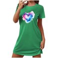 thumbnail image 2 of Mefallenssiah Chemise de Nuit Courte Surdimensionnée pour Femmes Mode Imprimé Poitrine Manches Courtes, 2 of 7