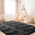 thumbnail image 3 of CozyDesg 8ft x 10ft Area Rugs, Soft Fluffy Area Rugs Floor Mat Floor Rugs for Living Room Bedroom Modern Decor Carpet, Blak Grey, 3 of 7