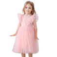 thumbnail image 3 of Elegant Girls Dresses Backless Tutu Ruffle Short Sleeve Square Neck Design for Kids Wedding and Special Events Clothing, 3 of 3