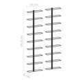 thumbnail image 4 of vidaXL Wall-mounted Wine Racks for 18 Bottles 2 pcs Black Iron, 4 of 4
