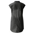 thumbnail image 4 of FAVIPT Robes en Denim pour Femmes Décontractées Sans Manches Longueur Genou Robe à Revers Boutonnée Col en V Robes Midi Décontractées Mode Été 2025 Robe Noir,G, 4 of 5
