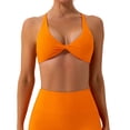 thumbnail image 1 of 1 Set Chinlon Nylon Sports Underwear Wire Free Elastic Solid Color Replacement Breathable Wire Free Running Jogging Bodybuilding Vest Bra Orange L, 1 of 6