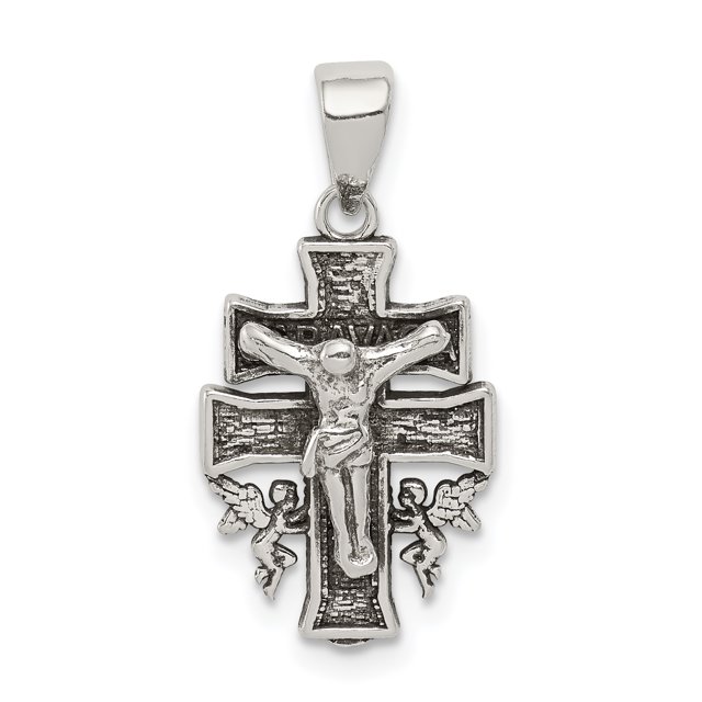 Pendentif Mini Crucifix en Argent Sterling 925 Antique