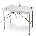 thumbnail image 1 of Costway Table de Nettoyage pour Poissons Pliable avec 2 Éviers Intégrés et Robinet Rotatif à 360°, 1 of 9