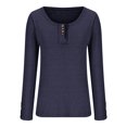 thumbnail image 4 of AherBiu Hauts à Manches Longues pour Femmes Côtelés Extensibles Col Rond Basique Tunique Blouse, 4 of 5