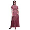 thumbnail image 1 of Bimba Robe d'Été Longue Maxi en Rayonne à Feuilles et Fleurs pour Femmes, Imprimée, Fente Latérale - X-Grand, 1 of 6