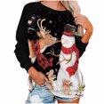 thumbnail image 2 of Costumes de Noël en Liquidation Chandail Imprimé de Noël Col Rond Blouse Ample Chandail en Molleton Sans Capuche Chandail en Molleton Surdimensionné pour Femmes, 2 of 7