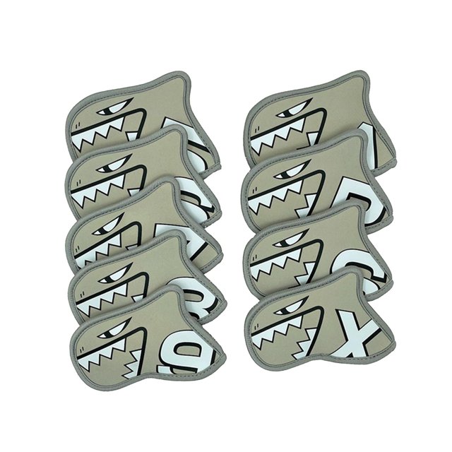 koolsoo 9 Piece Golf Iron Cover Set Gift Wear-Resistant Wrap Socks Golf Club Head Covers Gray