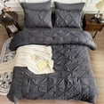 thumbnail image 2 of Maple&Stone Queen Comforter Set Pieces P Pleat Bed in A Bag Comforter Queen Sets Pintuck with Comforter Sheets Pillowcases & Shams Bedding Comforter Sets for Queen Siz, 2 of 6