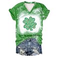 thumbnail image 1 of Offres jusqu'à 70 % de Rabais! Hauts d'Été pour Femmes 2024 Grande Taille Mode Fête de la Saint-Patrick T-shirt Imprimé à Manches Courtes Col Rond Haut à Manches Courtes Haut à Manches Courtes Col en V Chemise Cadeau pour Femmes en Solde, 1 of 2