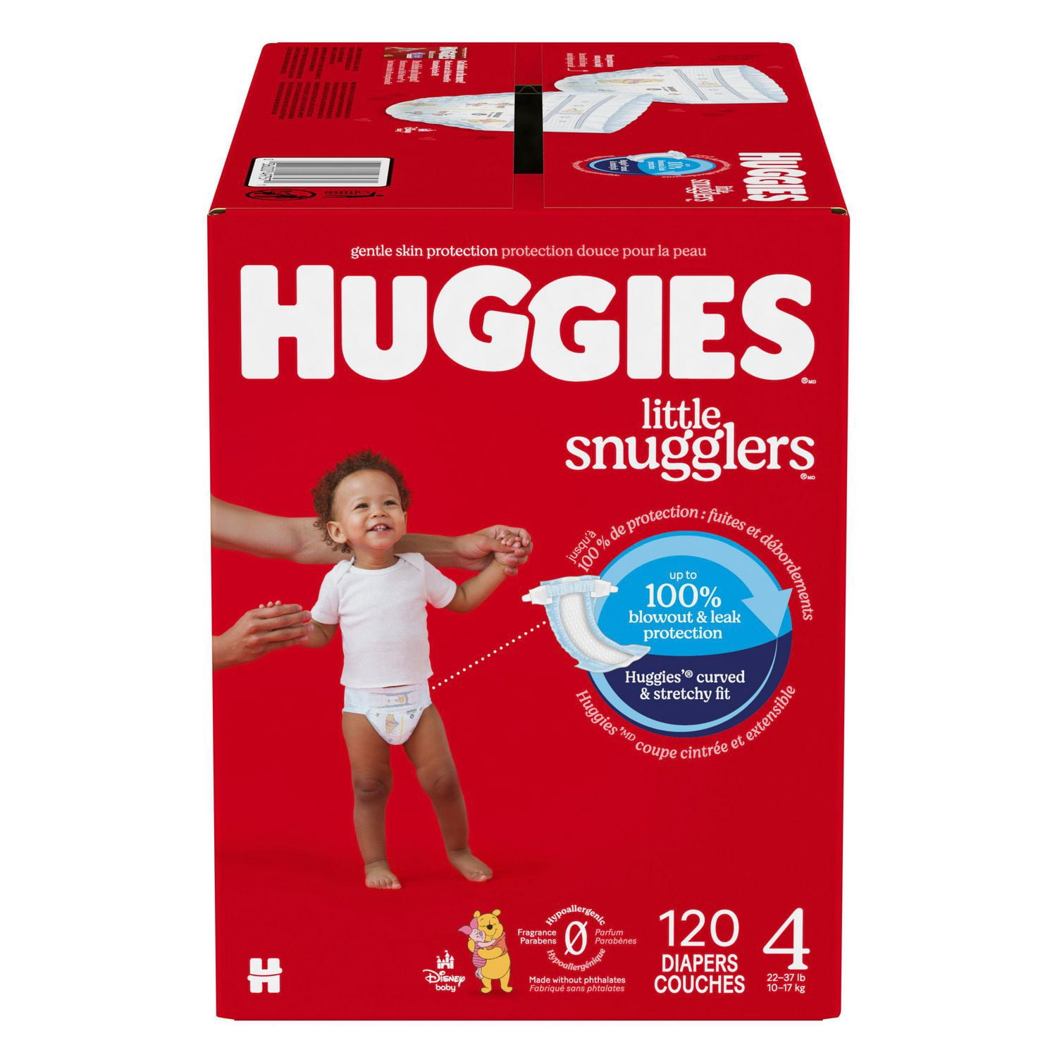 Huggies Little Snugglers Baby Diapers, Size 4 (22-37 lbs), 120 Ct
