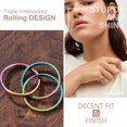 thumbnail image 4 of ORUYROP Women Triple Interlocked Rolling Ring, Delicate Looking, Stainless Steel/Gold Plated/Black (Send Gift Box), 4 of 7