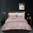 thumbnail image 1 of Grace Living Aashvi Crinkle Velvet 3pc Comforter Set - 2 Pillow Shams, 1 Comforter, 1 of 5