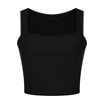 thumbnail image 5 of Timegard Tank Tops for Women Ribbed Square Neck Sleeveless Slim Comfy Cropped Tops Tee Summer Fashion, 5 of 5
