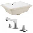 thumbnail image 1 of 18.25-in. W Rectangle Bathroom Undermount Sink Set In White - Chrome Hardware AI-22762, 1 of 8