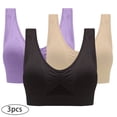 thumbnail image 2 of AherBiu 3pc Plus Size Sports Bras for Women High Support Wireless Workout Bras Full Coverage Push up Yoga Running Bralettes, 2 of 7