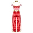 thumbnail image 2 of Hansber Enfants Filles Costumes de Princesse Arabe Déguisement Tenue de Fête Jasmine Cosplay Combinaisons Rouge 12, 2 of 5