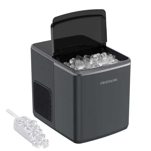 Frigidaire 26lbs. Countertop Bullet Ice Maker, Portable Ice Machine with Touch Controls, Grey