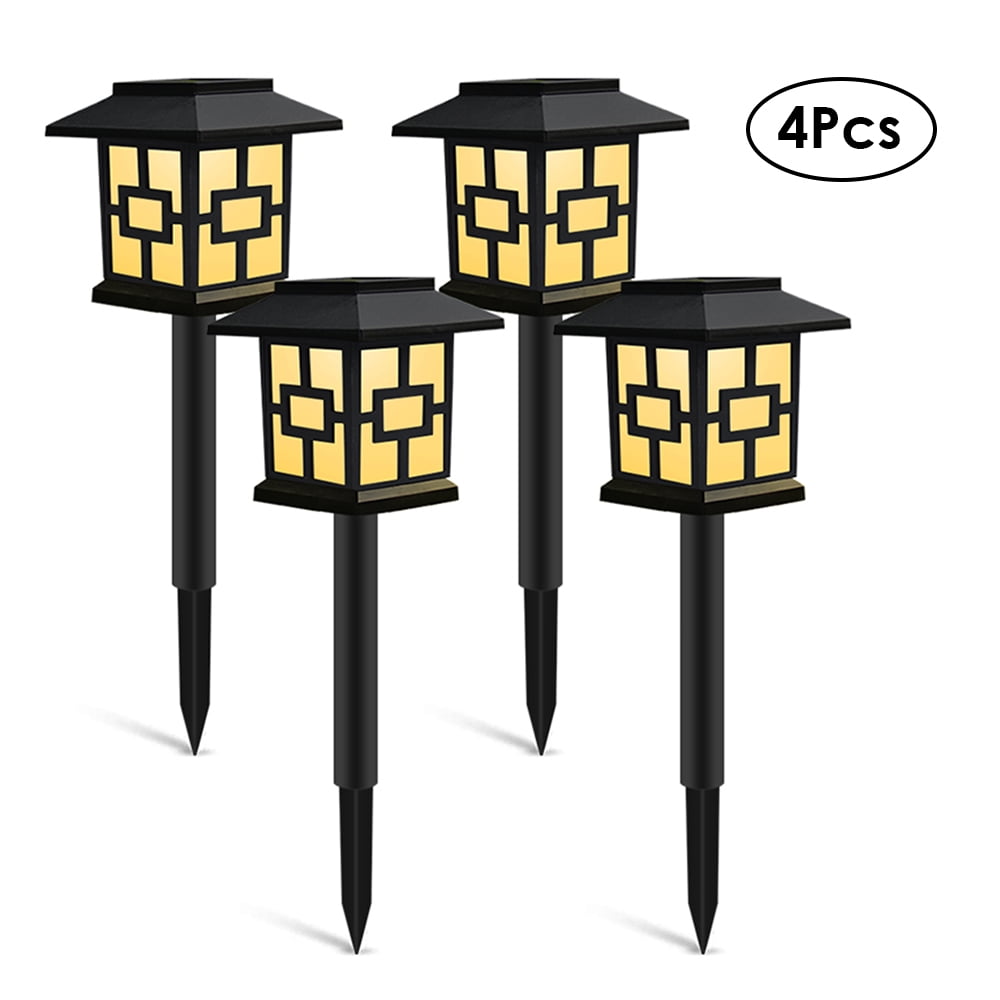 4Pcs Solar Lights Outdoor Landscape Lighting Lawn Lamp Solar Powered Light for Pathway Garden Patio Yard Decoration