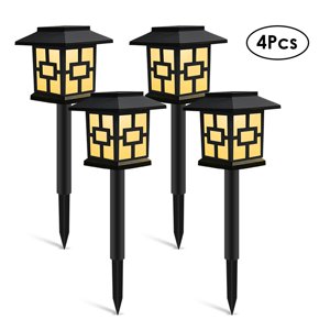 4Pcs Lumières solaires Nature extérieure Éclairage Lampe de pelouse Lumière solaire pour le jardin Patio Yard Décoration