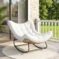 thumbnail image 2 of Outsunny Outdoor Rocking Chair, Oversized Patio Egg Chair, Cream White, 2 of 10