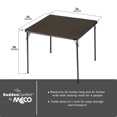 thumbnail image 4 of MECO Sudden Comfort 34 x 34 Inch Square Metal Folding Dining Card Table, Black, 4 of 8