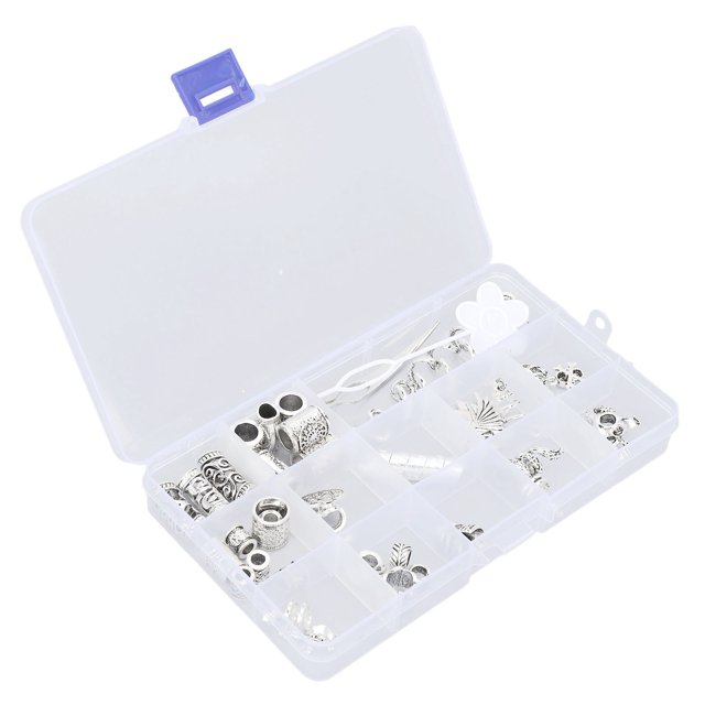 Loewten Perles de Dreadlocks Perles de Dreadlocks Alliage Exquise Cheveux Tube Perles Bobines de Cheveux Ensemble avec Dreadlock Outil de Verrouillage