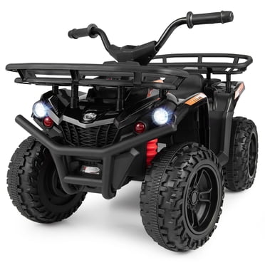 Costway VTT Électrique pour Enfants, Jouet à Chevaucher 24 V avec Doubles Moteurs et Panier, Quad Tout-Terrain Noir