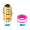 thumbnail image 3 of Unique Bargains 3/8 Inch Male Flare x 3/8 Inch Male Flare Connector Brass Adapter Union Tube Coupler, 2Pcs, 3 of 5