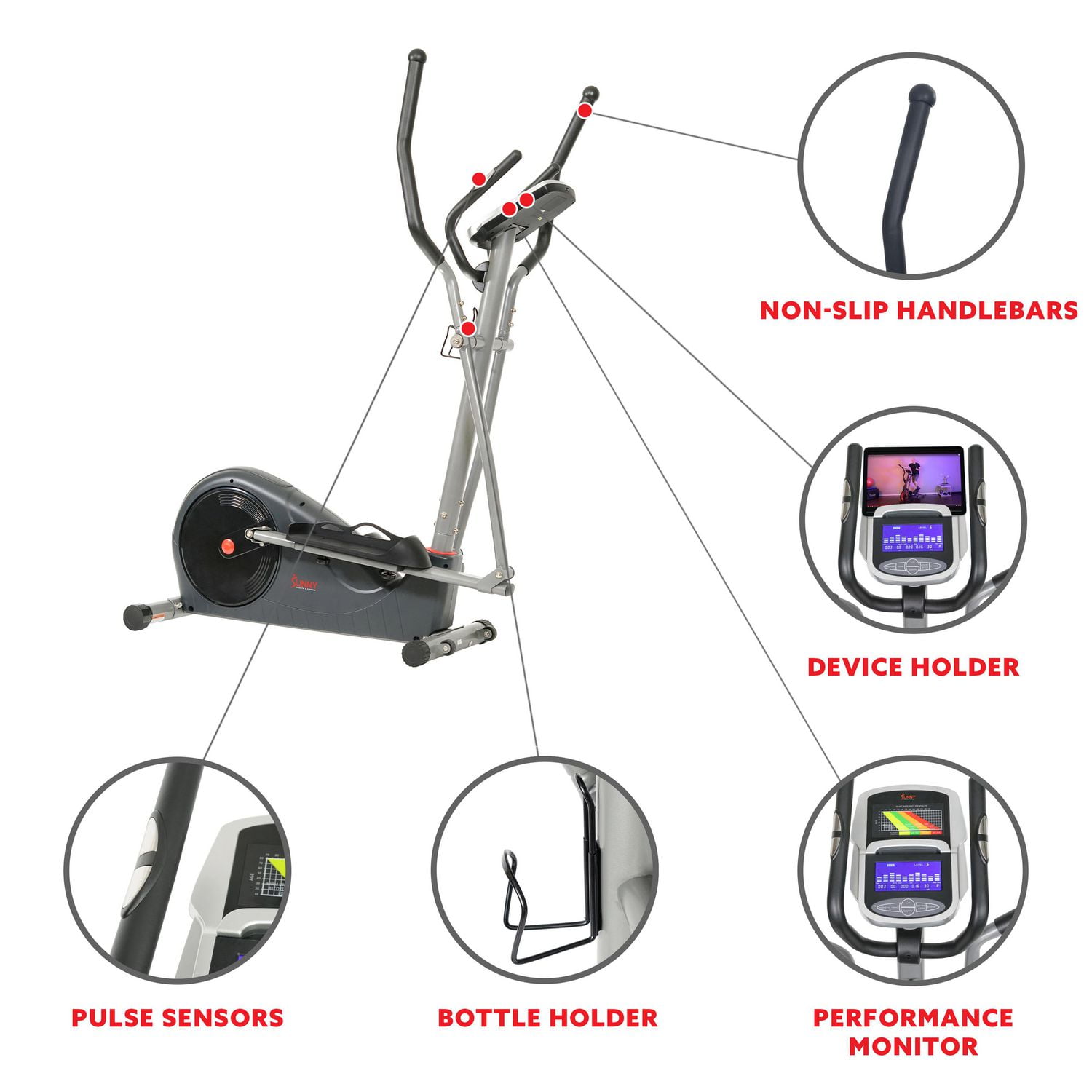 Sunny Health & Fitness Pre-Programmed Elliptical Trainer - SF-E320002