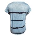 thumbnail image 4 of CHGBMOK Corset Grande Taille pour Femmes Mode Décontractée Ample Imprimé Col Rond Manches Courtes T-Shirt Blouse Rayée Été Plage en Solde, 4 of 5