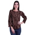 thumbnail image 2 of Moomaya Haut à Manches Longues Imprimé avec Patte de Boutonnage, Col Rond, Tunique d'Été Décontractée pour Femme, 2 of 5