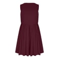 thumbnail image 4 of Pisexur Robes pour Femmes Mode Col en V Sans Manches Robe Mini Décontractée Tunique Évasée Robe d'Été Basique Couleur Unie Robes d'Été Mode Taille Haute Robe de Plage avec Poches, 4 of 5