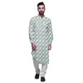 thumbnail image 2 of Atasi Kurta Asymétrique en Rayonne pour Homme, Kurta Chemise Longue Décontractée Imprimée, 2 of 6